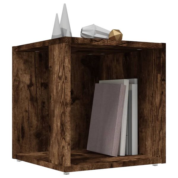 vidaXL Sidobord r&ouml;kf&auml;rgad ek 33x33x34,5 cm konstruerat tr&auml;