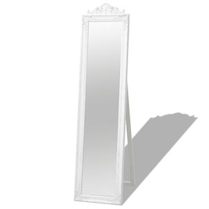 vidaXL Frist&aring;ende spegel barockstil 160x40 cm vit