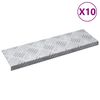 vidaXL Trappsteg 10 st 60 x 18 x 2,5 cm Silver Aluminium Rektangul&auml;r