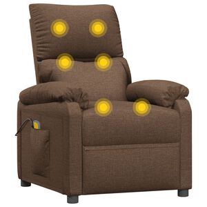 vidaXL Massagef&aring;t&ouml;lj brun tyg