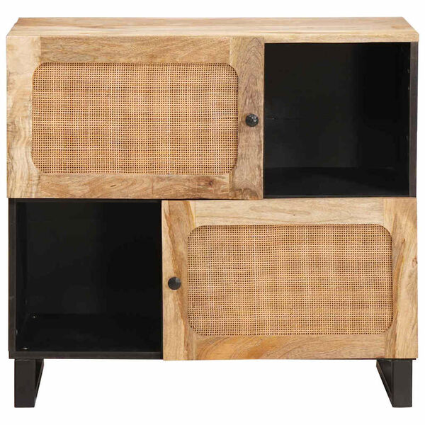 vidaXL Sideboard med lagring Brun 80 x 33,5 x 75 cm Massivt mangotr&auml;