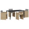 vidaXL Tr&auml;dg&aring;rdsm&ouml;belset 5 pcs Beige konstrotting