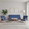 vidaXL Soffgrupp 3 delar tyg blå