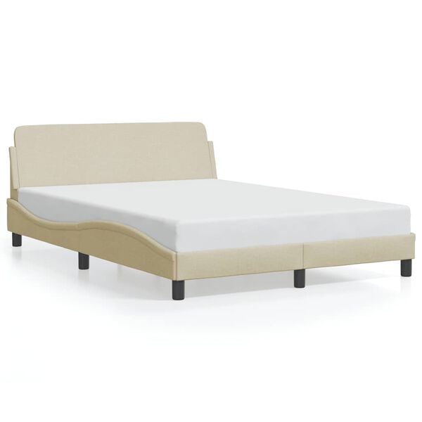 vidaXL Bed Frame "Dover" Cream 120x200 cm Fabric