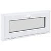 vidaXL K&auml;llarf&ouml;nster inre f&auml;rg vit RISOR 95 x 45 cm PVC och klart glas
