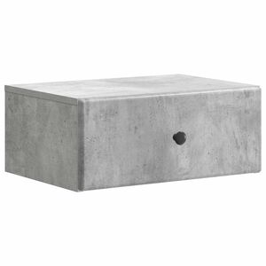 vidaXL V&auml;ggmonterat S&auml;ngbord med l&aring;da Betonggr&aring; 49 x 34,5 x 20 cm