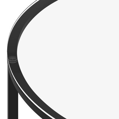 vidaXL Soffbord svart och svart marmor 70 cm härdat glas