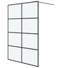 vidaXL Duschv&auml;gg svart 140x195 cm halvfrostat ESG-glas