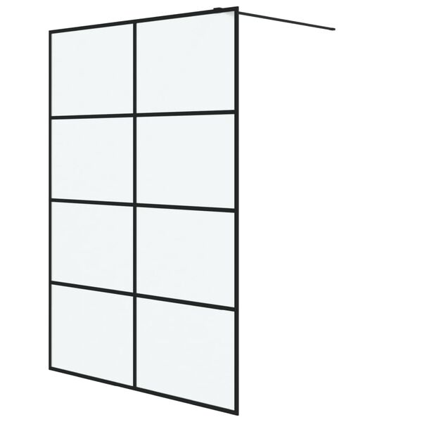 vidaXL Duschv&auml;gg svart 140x195 cm halvfrostat ESG-glas
