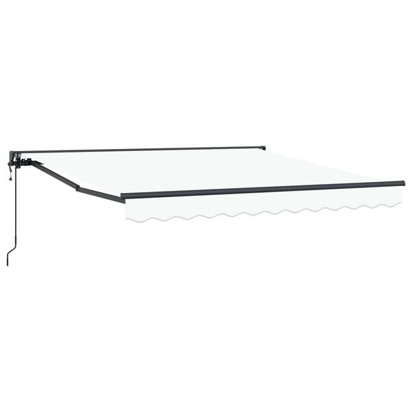 vidaXL Utf&auml;llbar markis Vit 300 x 250 cm Aluminium och tyg