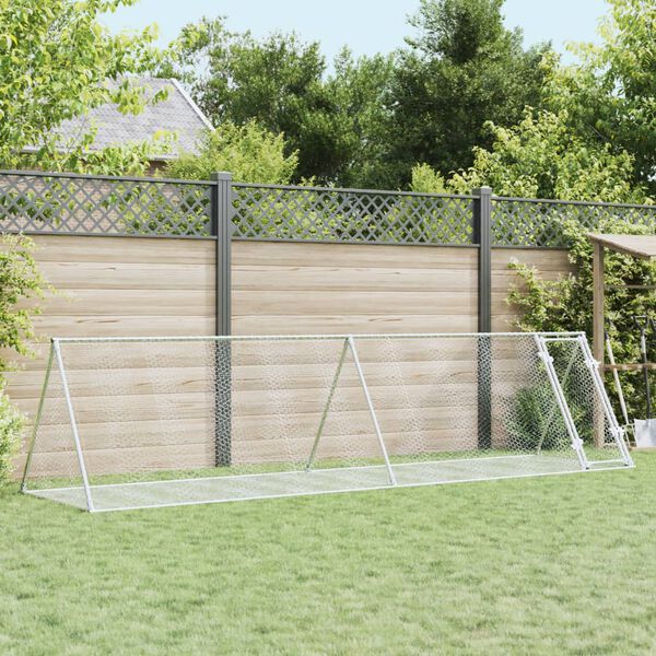 vidaXL Kaninbur silver 400x105x91 cm galvaniserat stål