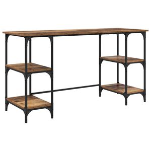 vidaXL Skrivbord Gammalt tr&auml; 140 x 50 x 75 cm Konstruerat tr&auml;