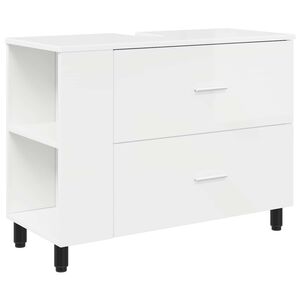 vidaXL Badrums vaskenhet Vit h&ouml;gglans 80 x 35 x 60 cm Konstruerat tr&auml;