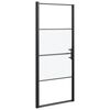 vidaXL Duschd&ouml;rr 91x195 cm halvfrostat h&auml;rdat glas svart