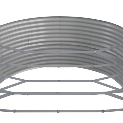 vidaXL Odlingslåda pulverlackerat stål 584x140x68 cm grå