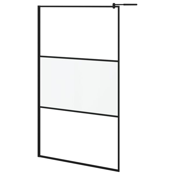 vidaXL Duschv&auml;gg 115x195 cm halvfrostat ESG-glas svart