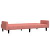 vidaXL B&auml;ddsoffa 2-sits med fotpall rosa sammet
