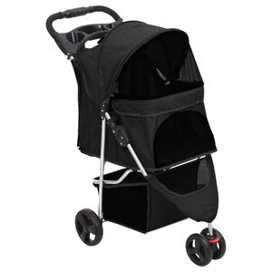 vidaXL Hopf&auml;llbar hundvagn svart 80x46x98 cm oxfordtyg