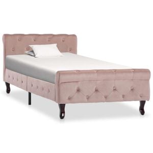 vidaXL S&auml;ngram rosa sammet 90x200 cm