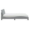 vidaXL Bed with Mattress "Hanko" Light Grey 160x200 cm Fabric