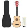 vidaXL Ukulele med v&auml;ska f&ouml;r barn sopran ljust tr&auml; 23