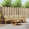 vidaXL Utomhussoffset 5 pcs Naturlig och Beige Massivt Akaciatr&auml;
