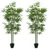 vidaXL Konstgjort bambutr&auml; 2 pcs Gr&ouml;n 45 x 18 x 175 cm Tyg och Bambun