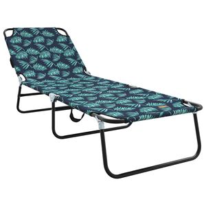 vidaXL Hopfällbar solstol med kudde 1-person Grön 56 x 189 x 87cm tyg