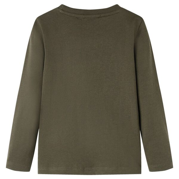 T-shirt med långa ärmar för barn khaki 140
