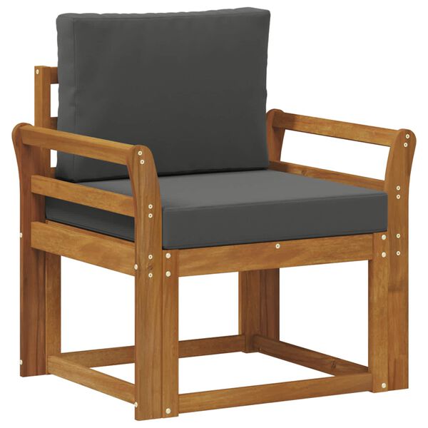 vidaXL Utomhussoffa Massivt akaciatr&auml; och polyester Naturf&auml;rg