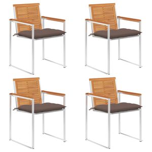 vidaXL Tr&auml;dg&aring;rdsstolar med dynor 4 st massivt akaciatr&auml;