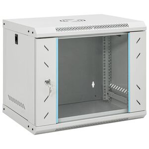 vidaXL 9U N&auml;tverkssk&aring;p v&auml;ggmonterat 19" IP20 53x40x45 cm