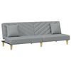 vidaXL B&auml;ddsoffa 2-sits med kuddar och fotpall ljusgr&aring; tyg