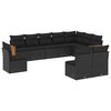 vidaXL Loungegrupp 10 delar med svarta dynor konstrotting