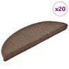 vidaXL Trappmattor 20 st 56x17x3 cm kaffebruna halvrunda