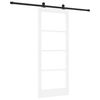 vidaXL Skjutd&ouml;rr ORKDAL Vit 83 x 202 cm Massivt talltr&auml; och glas