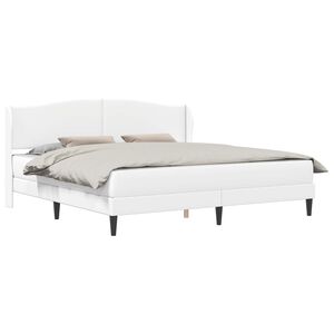 vidaXL S&auml;ngram med huvudgavel Vit 180 x 200 cm Konstl&auml;der