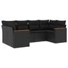 vidaXL Loungegrupp med dynor 6 delar svart konstrotting