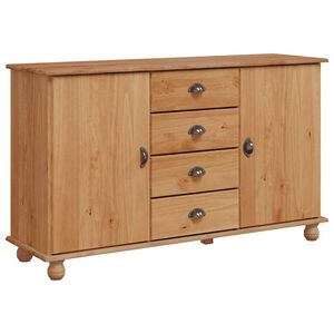 vidaXL Sideboard med l&aring;da ASKIM 133,5 x 40 x 79 cm Massiv furu