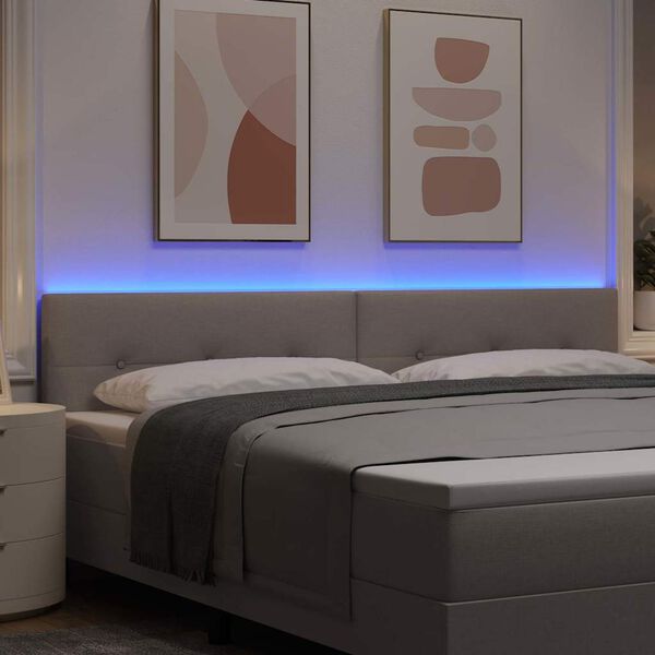vidaXL LED huvuddyna med LED -remsljus Taupe 200 cm Polyester