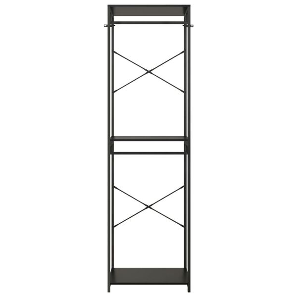 vidaXL Garderob svart 60x40x213 cm metall och sp&aring;nskiva