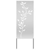 vidaXL Tr&auml;dg&aring;rds integritetssk&auml;rm Silver 50 x 140 cm Galvaniserat st&aring;l