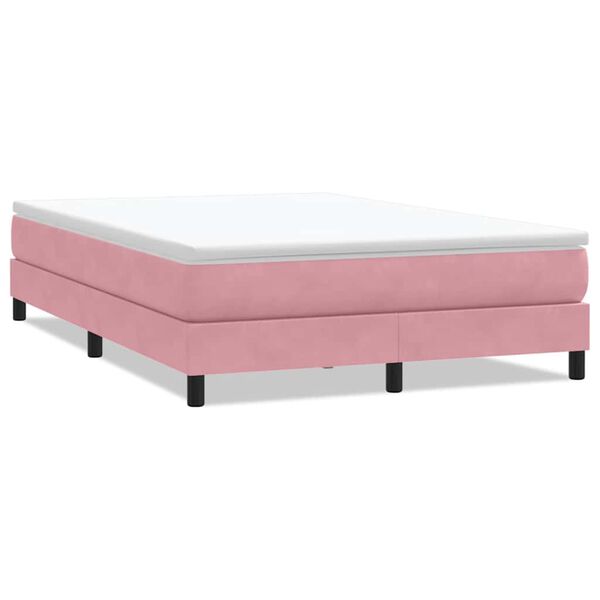 vidaXL Ramsäng utan madrass rosa 160x210 cm sammet