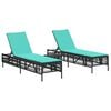 vidaXL Solstolar 2 st med bord svart konstrotting