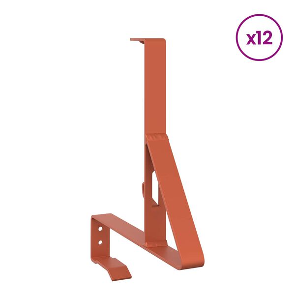 vidaXL Sn&ouml;skyddsst&ouml;d 12 pcs R&ouml;d 29,5 x 3 x 34,5 cm St&aring;l