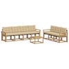 vidaXL Utomhussoffset med kudde 8 pcs Vit och Beige