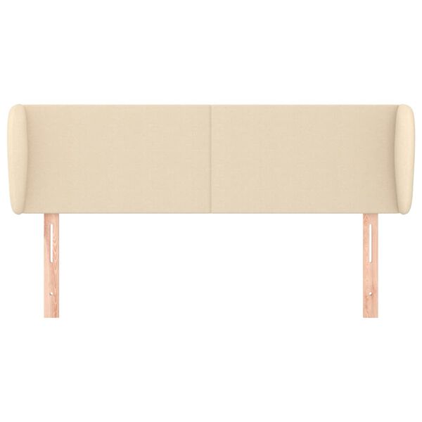 vidaXL S&auml;nggavel med kanter gr&auml;ddvit 147x23x78/88 cm tyg