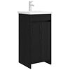 vidaXL Badrumsspegel med handfat Svart ek 42 x 40 x 84,5 cm