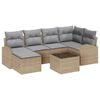 vidaXL Soffset 7 st Beige och ljusgr&aring; konstrotting