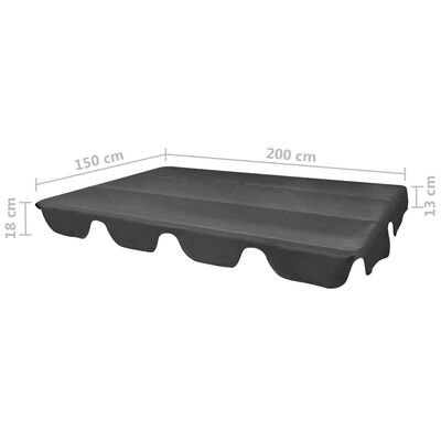 vidaXL Reservtak för hammock grå 226x186 cm